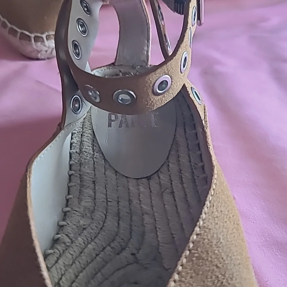 Paige Copa Flat Espadrille Camel Suede Shoes-SZ 7